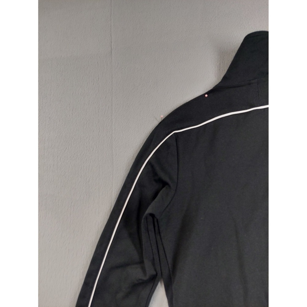 Nike Women Track Jacket M Black Pink Swoosh Logo Full Zip Mock Neck Retro Y2K - Picture 14 of 16